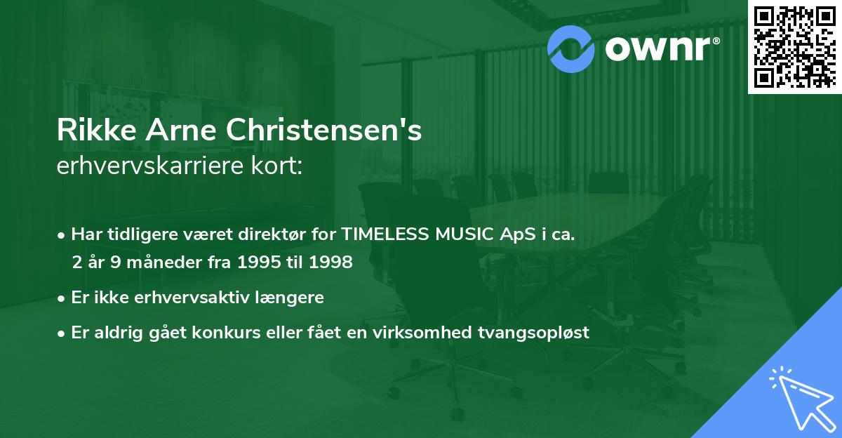 Rikke Arne Christensen's erhvervskarriere kort