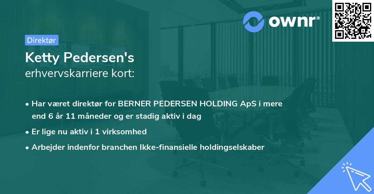 Ketty Pedersen's erhvervskarriere kort