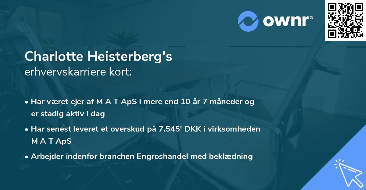 Charlotte Heisterberg's erhvervskarriere kort