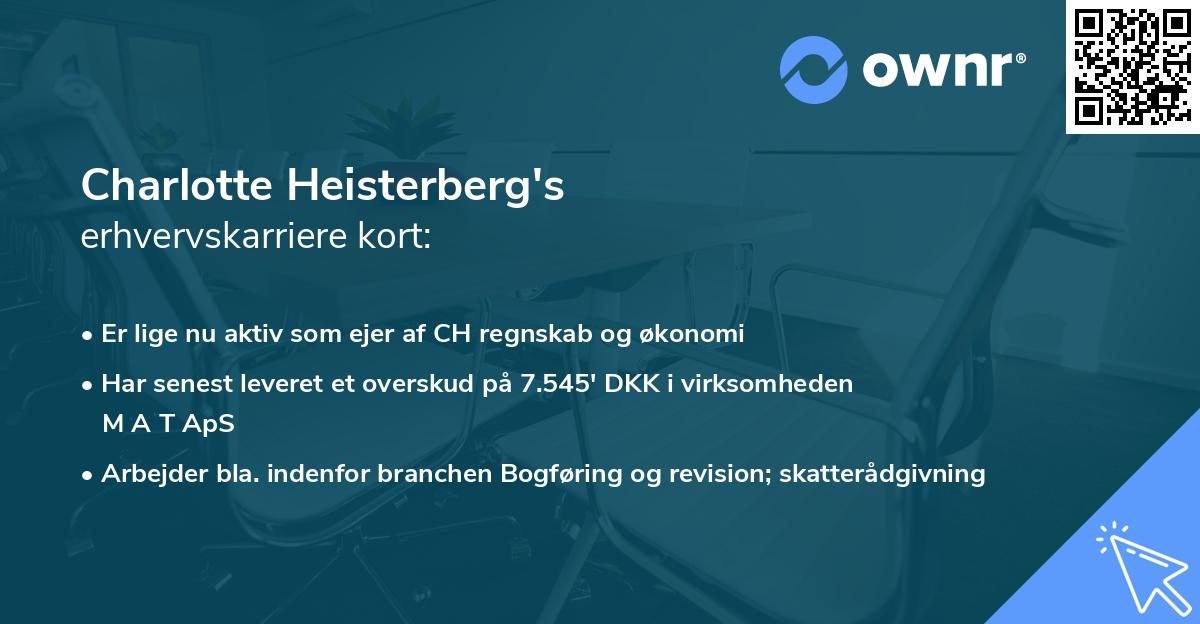 Charlotte Heisterberg's erhvervskarriere kort