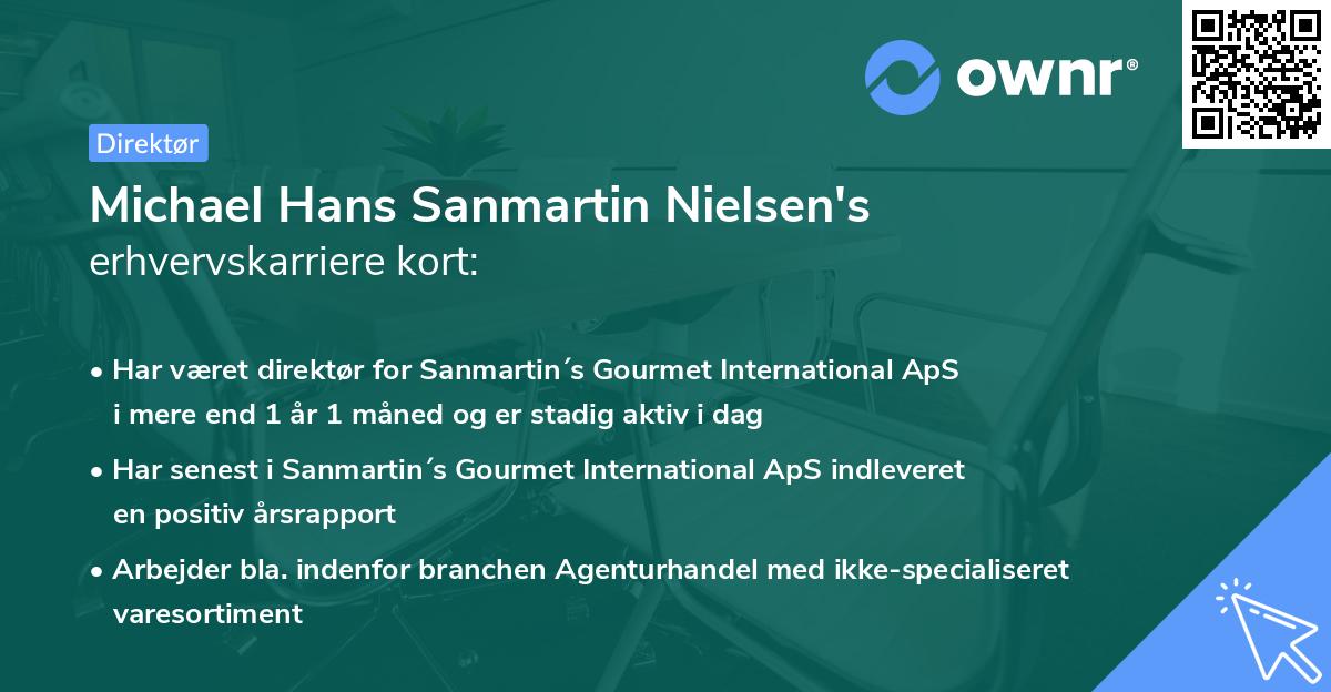 Michael Hans Sanmartin Nielsen's erhvervskarriere kort