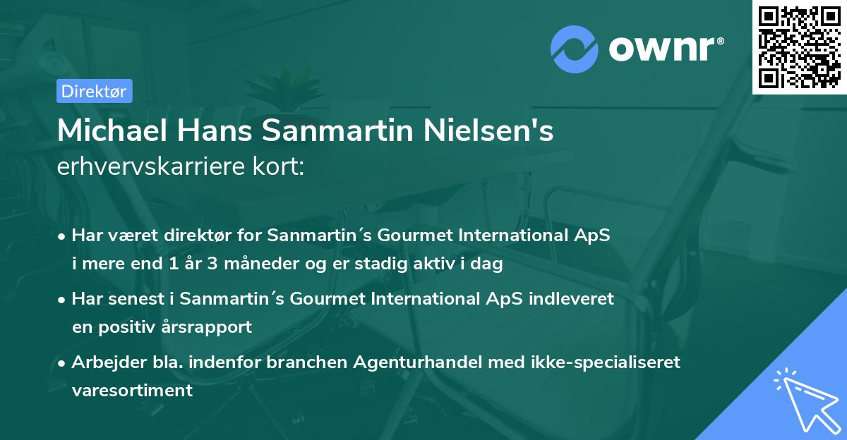 Michael Hans Sanmartin Nielsen's erhvervskarriere kort
