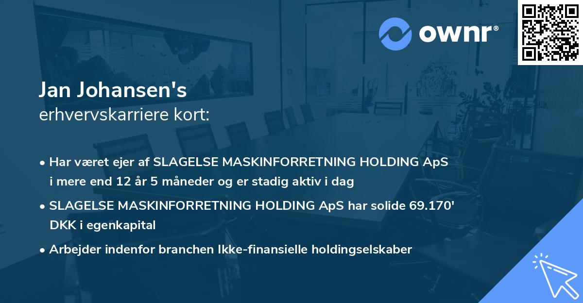 Jan Johansen's erhvervskarriere kort