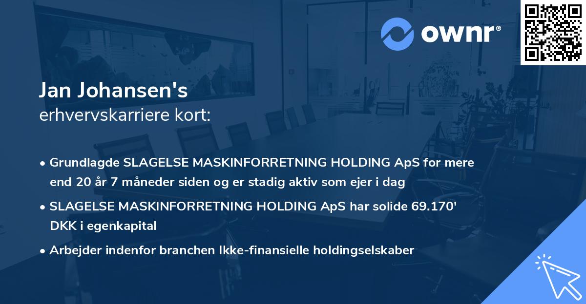 Jan Johansen's erhvervskarriere kort