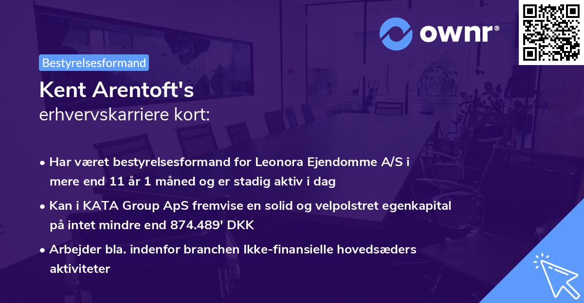 Kent Arentoft's erhvervskarriere kort