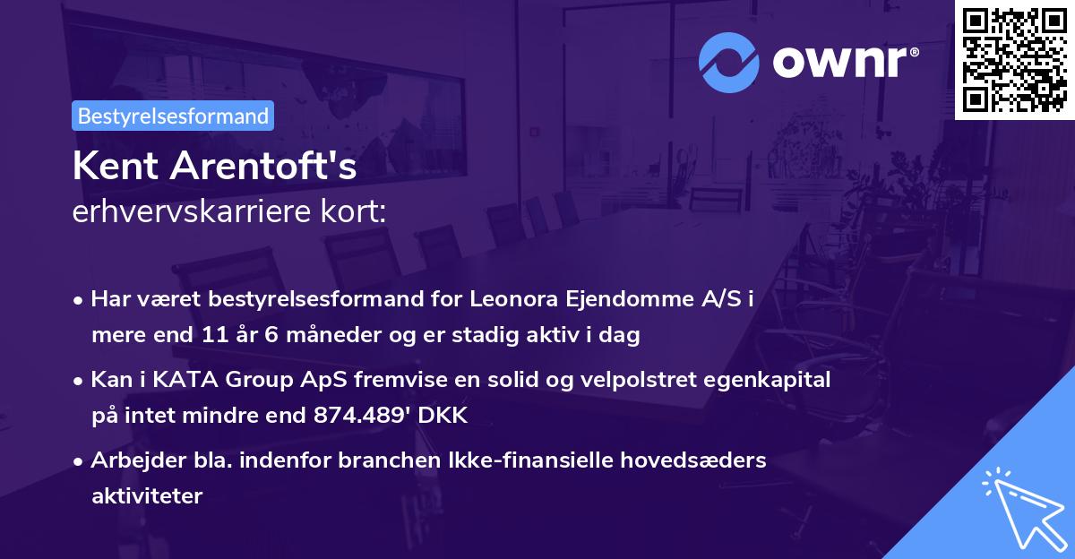 Kent Arentoft's erhvervskarriere kort