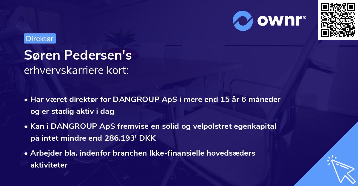 Søren Pedersen's erhvervskarriere kort