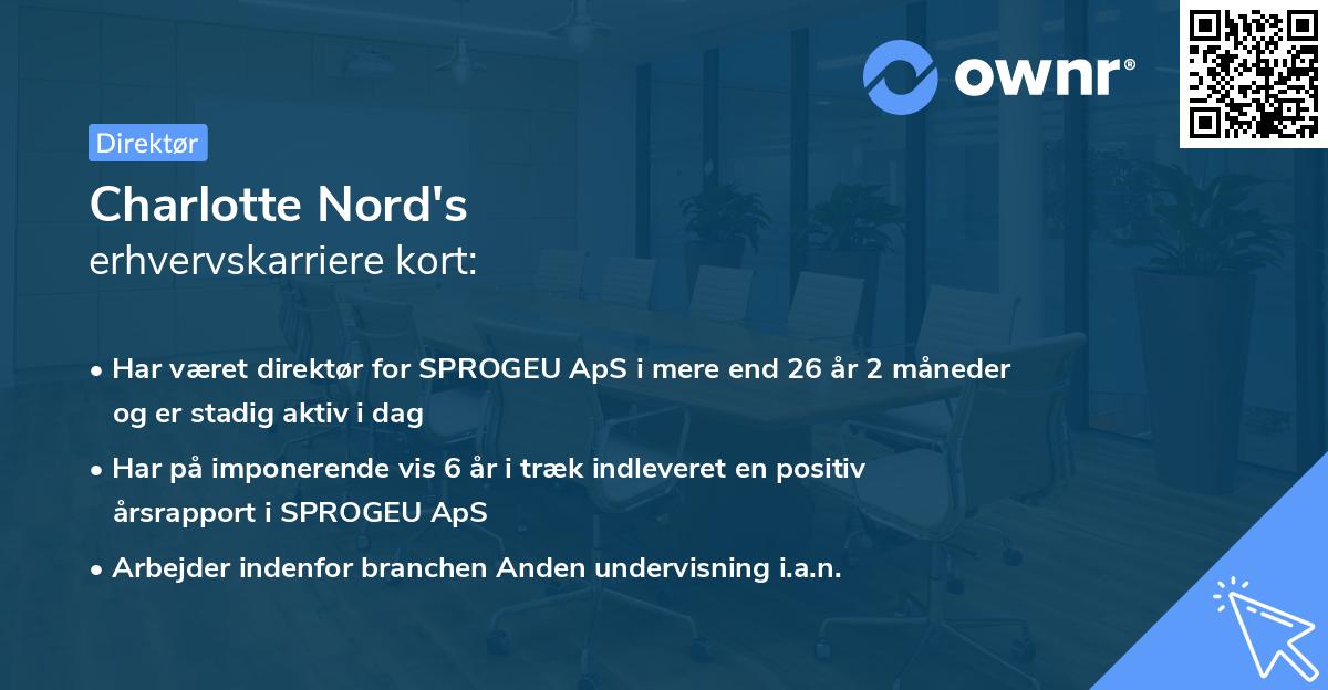 Charlotte Nord's erhvervskarriere kort