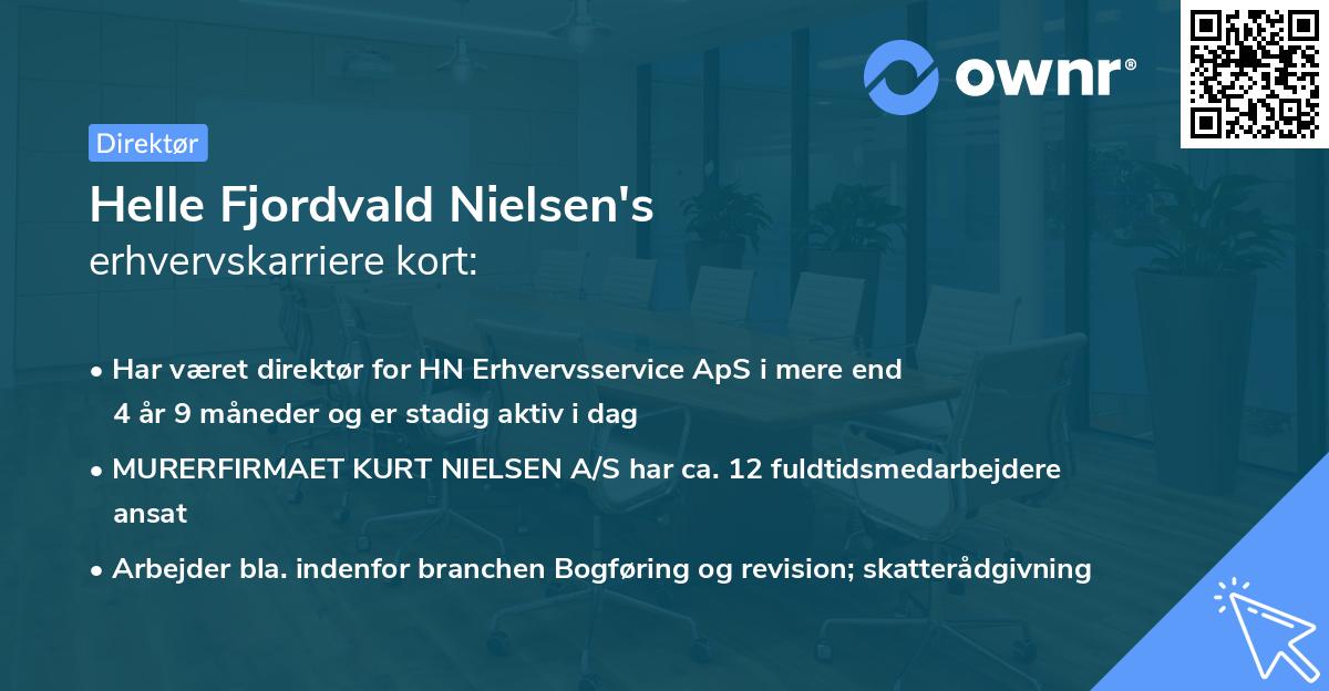 Helle Fjordvald Nielsen's erhvervskarriere kort