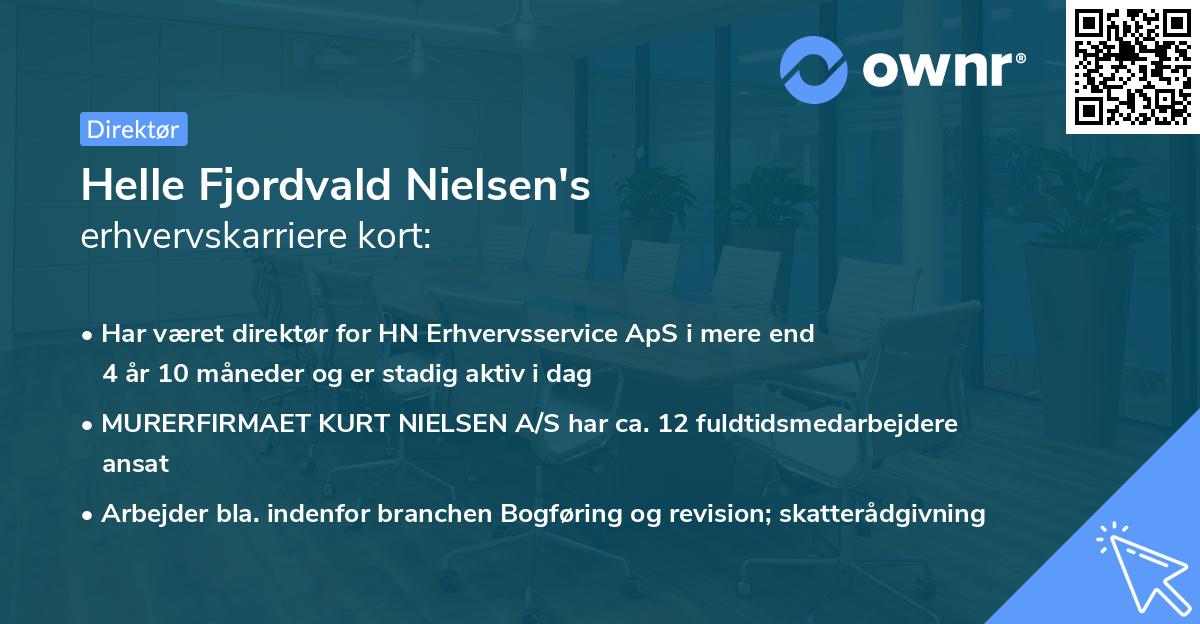 Helle Fjordvald Nielsen's erhvervskarriere kort