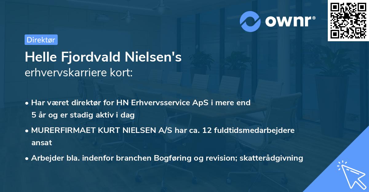 Helle Fjordvald Nielsen's erhvervskarriere kort