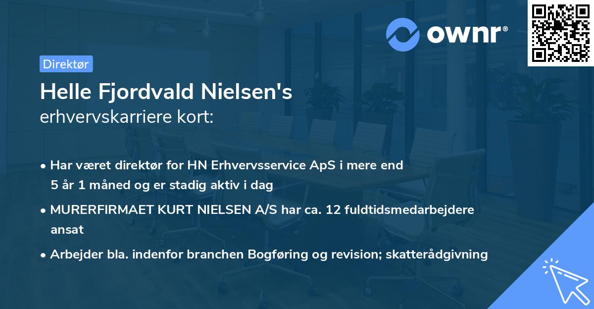 Helle Fjordvald Nielsen's erhvervskarriere kort