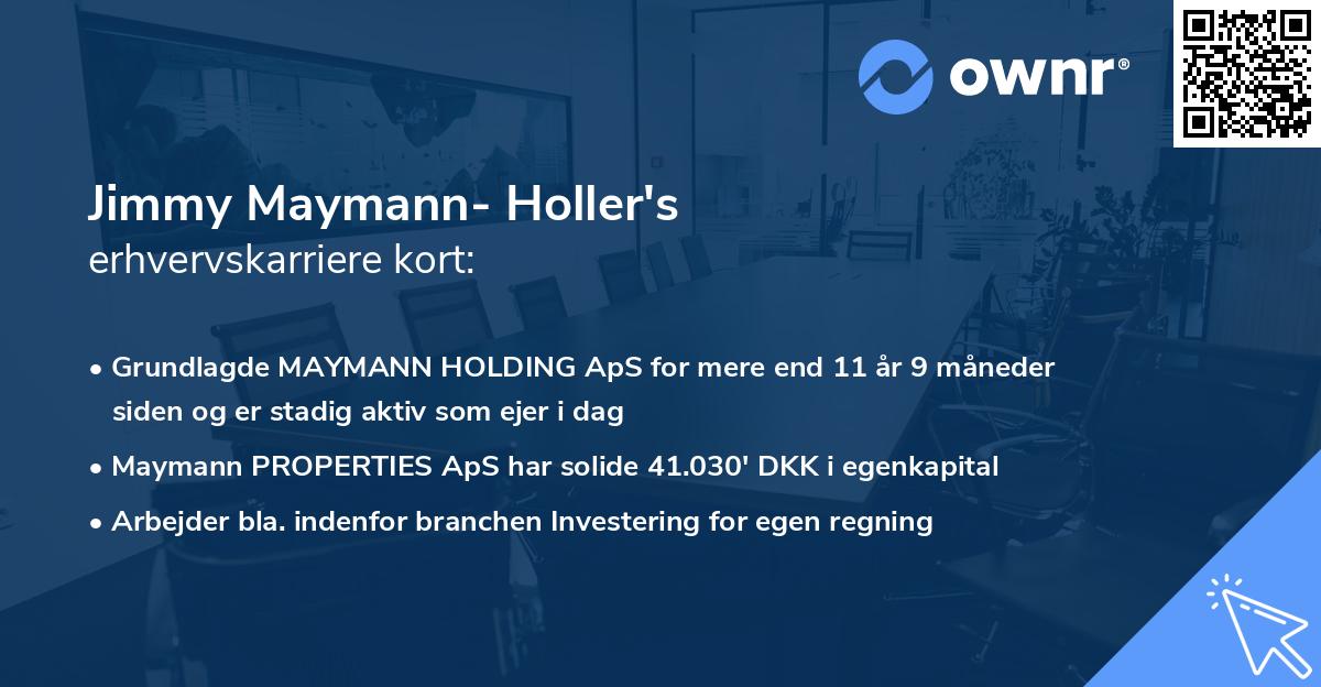 Jimmy Maymann- Holler's erhvervskarriere kort