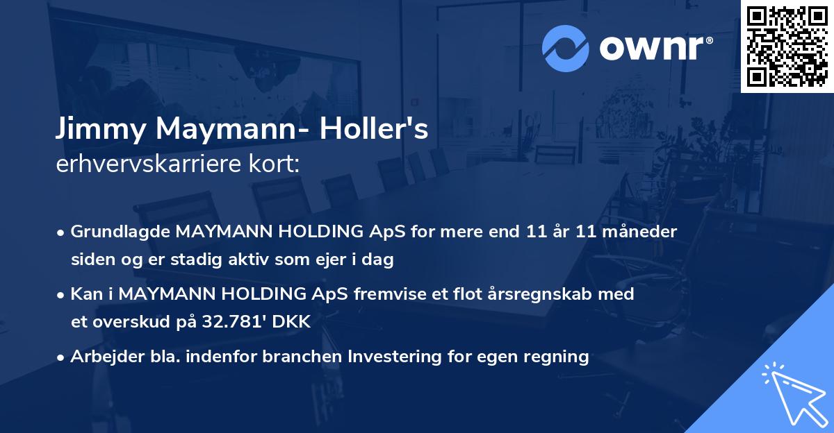 Jimmy Maymann- Holler's erhvervskarriere kort