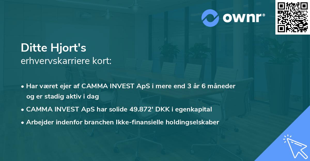 Ditte Hjort's erhvervskarriere kort