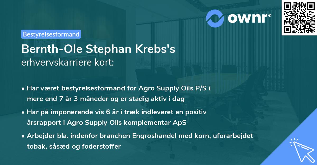 Bernth-Ole Stephan Krebs's erhvervskarriere kort