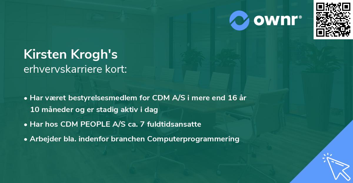 Kirsten Krogh's erhvervskarriere kort