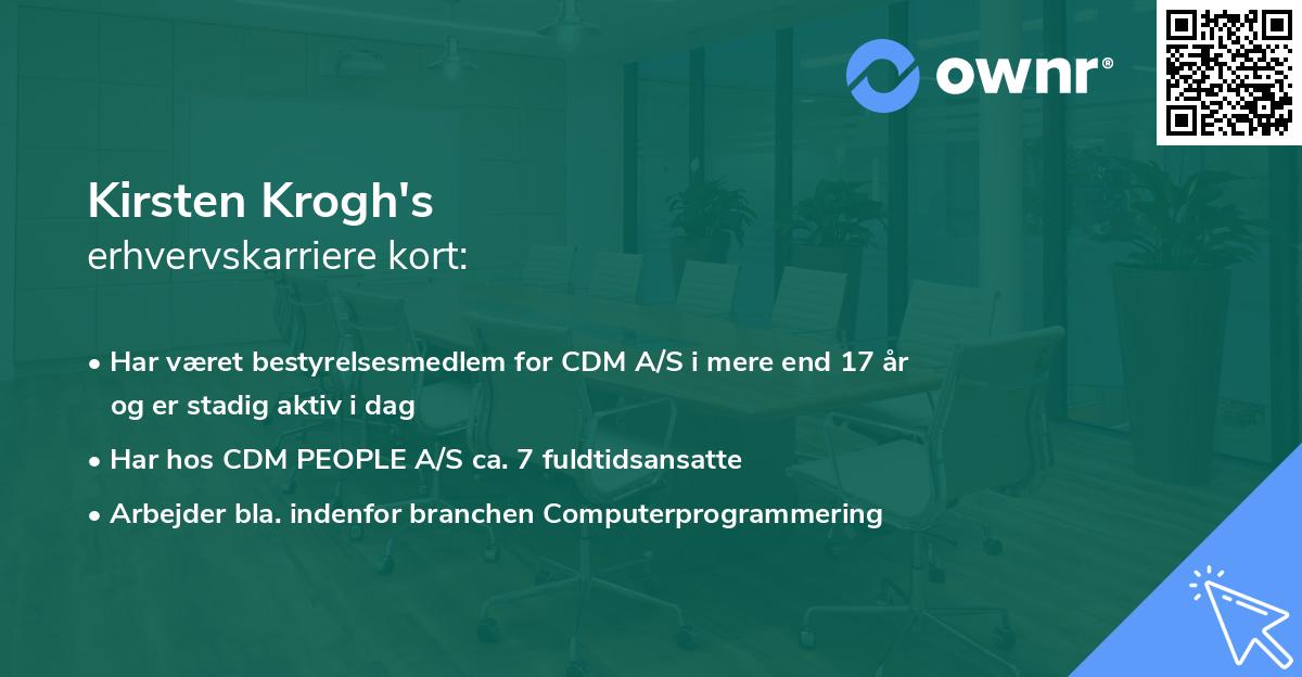 Kirsten Krogh's erhvervskarriere kort