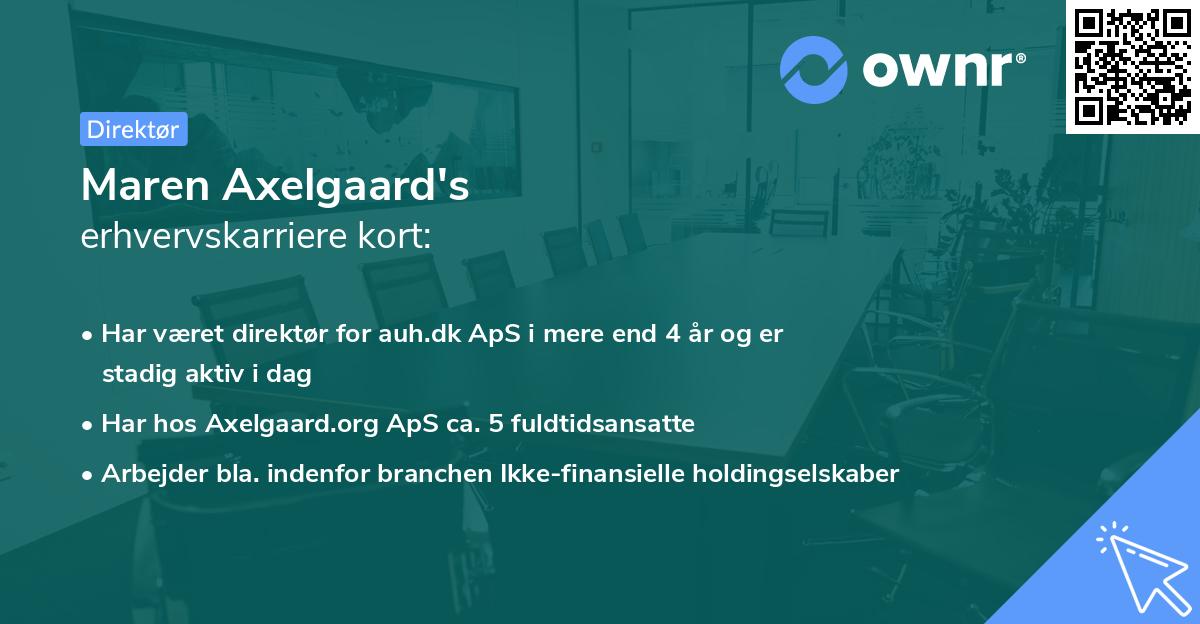 Maren Axelgaard's erhvervskarriere kort