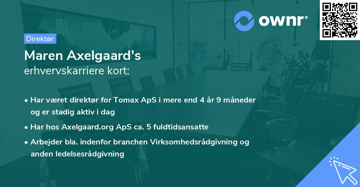 Maren Axelgaard's erhvervskarriere kort