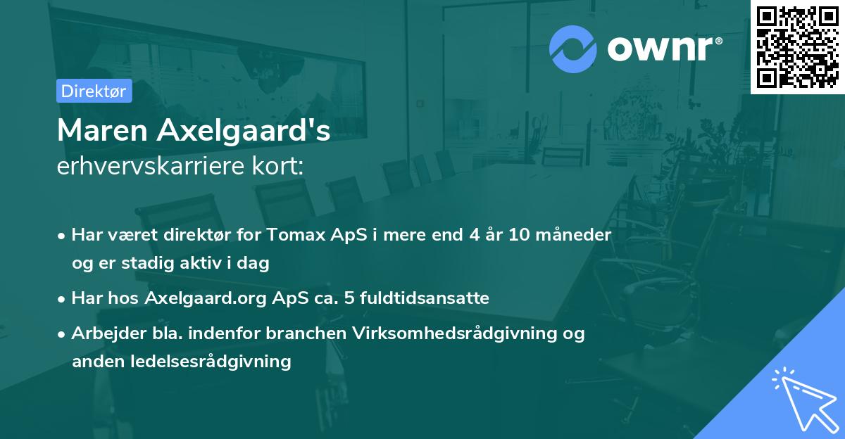 Maren Axelgaard's erhvervskarriere kort