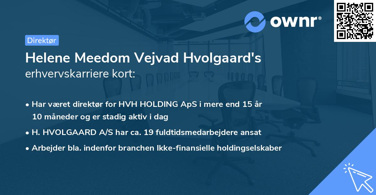 Helene Meedom Vejvad Hvolgaard's erhvervskarriere kort