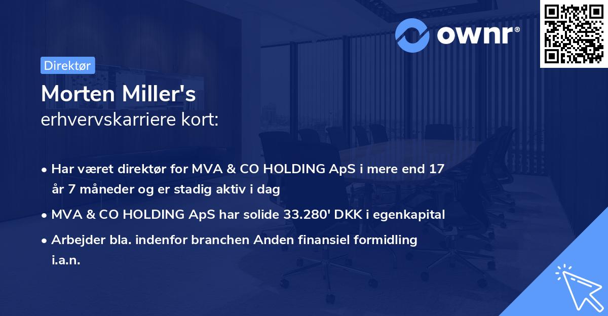 Morten Miller's erhvervskarriere kort