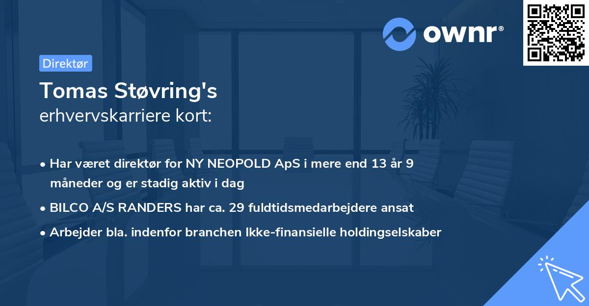 Tomas Støvring's erhvervskarriere kort