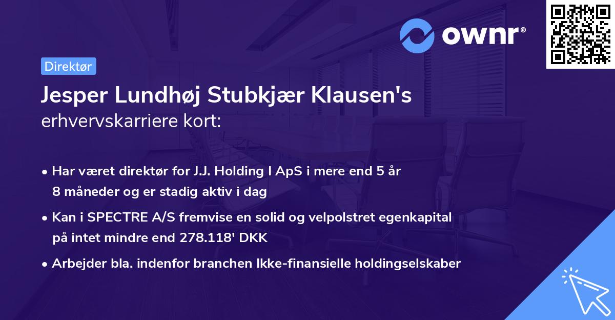Jesper Lundhøj Stubkjær Klausen's erhvervskarriere kort