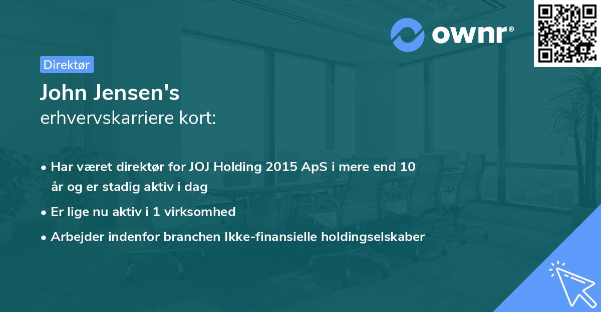 John Jensen's erhvervskarriere kort