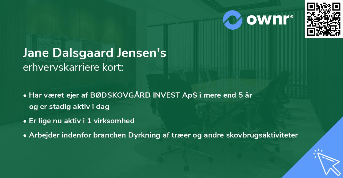 Jane Dalsgaard Jensen's erhvervskarriere kort