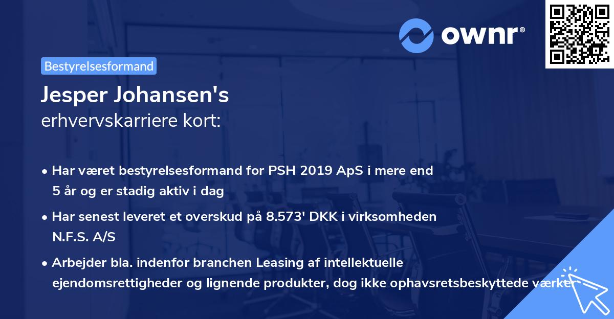 Jesper Johansen's erhvervskarriere kort
