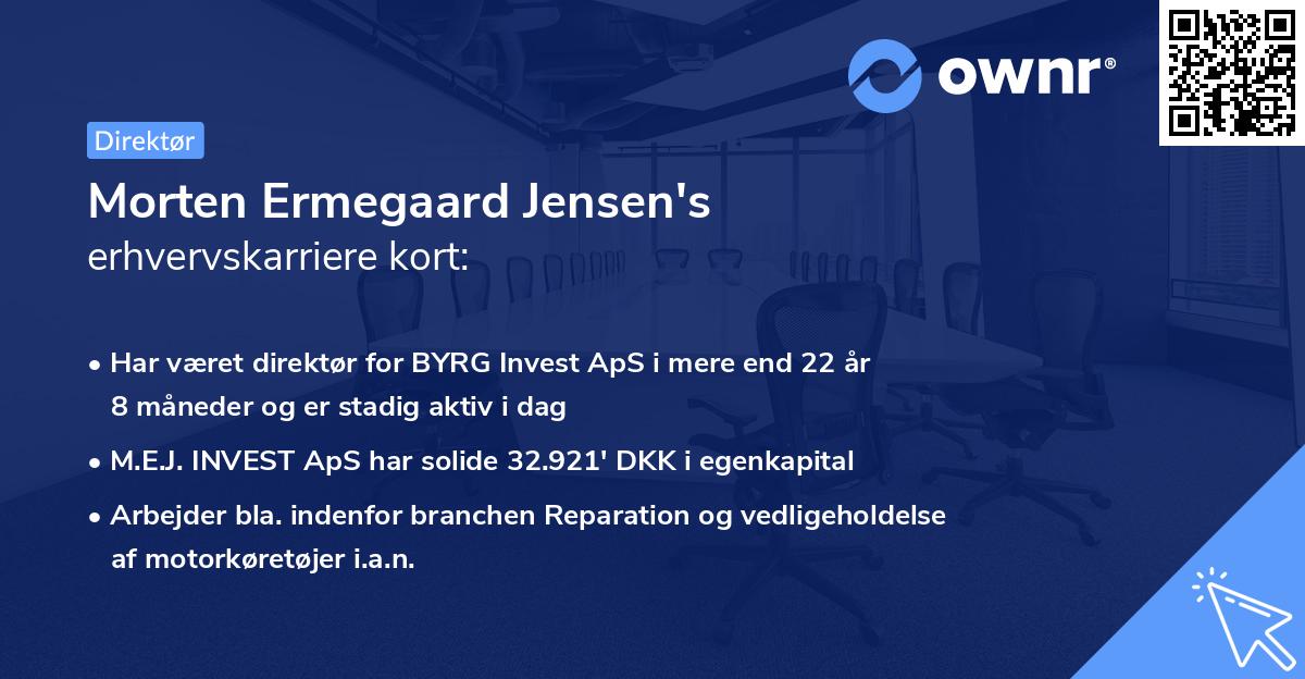 Morten Ermegaard Jensen's erhvervskarriere kort