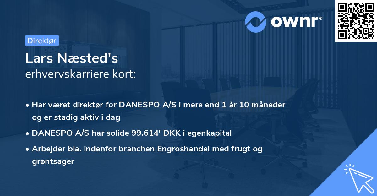 Lars Næsted's erhvervskarriere kort