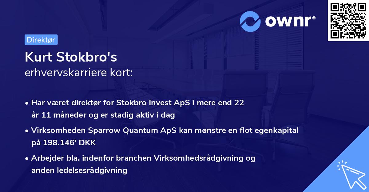 Kurt Stokbro's erhvervskarriere kort