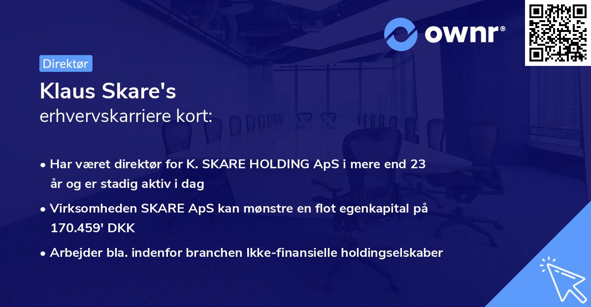 Klaus Skare's erhvervskarriere kort
