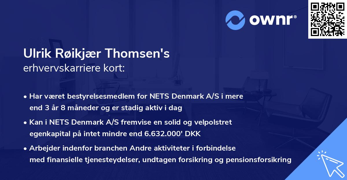 Ulrik Røikjær Thomsen's erhvervskarriere kort