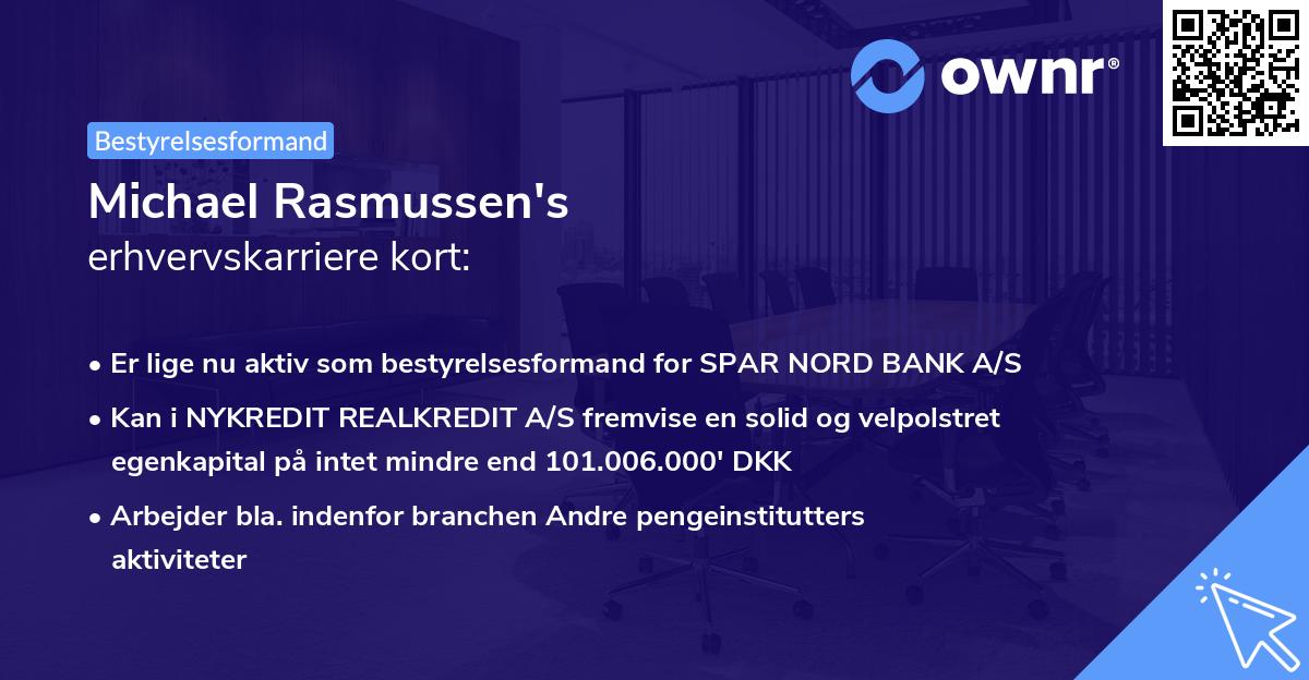 Michael Rasmussen's erhvervskarriere kort