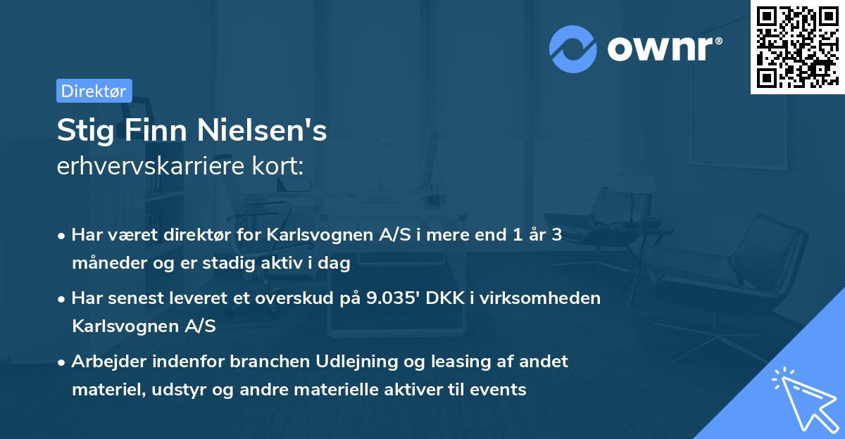 Stig Finn Nielsen's erhvervskarriere kort