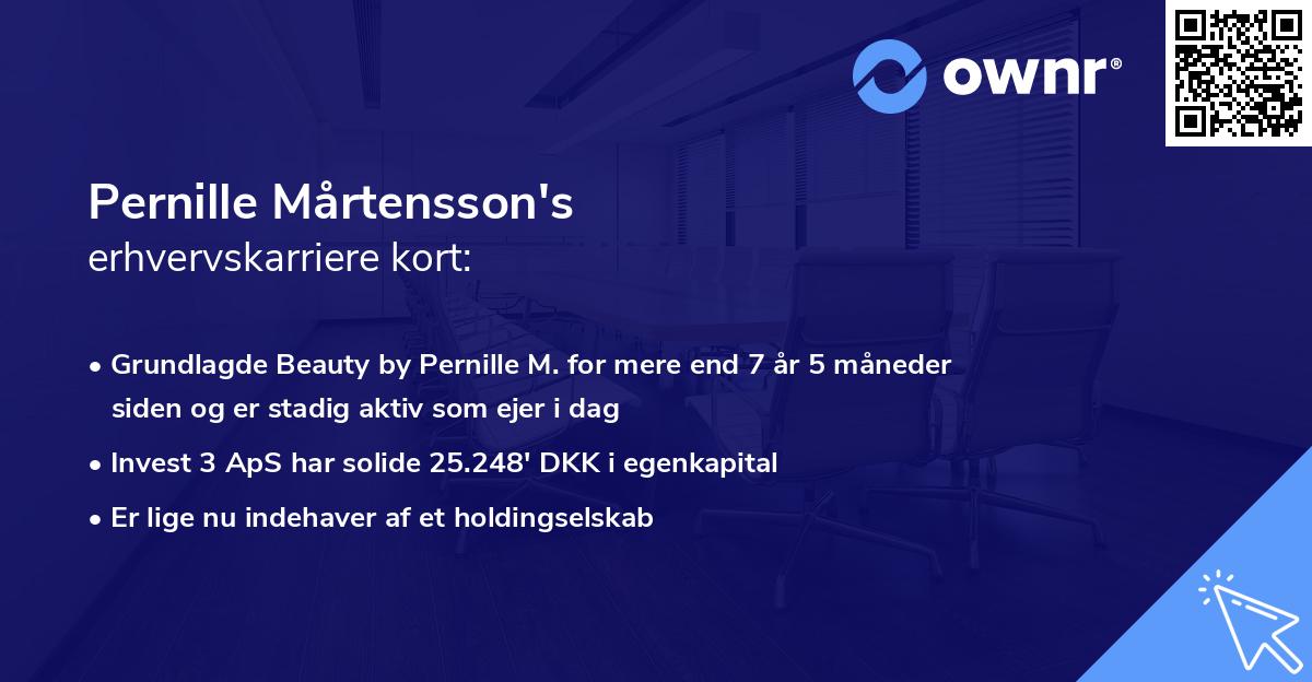 Pernille Mårtensson's erhvervskarriere kort