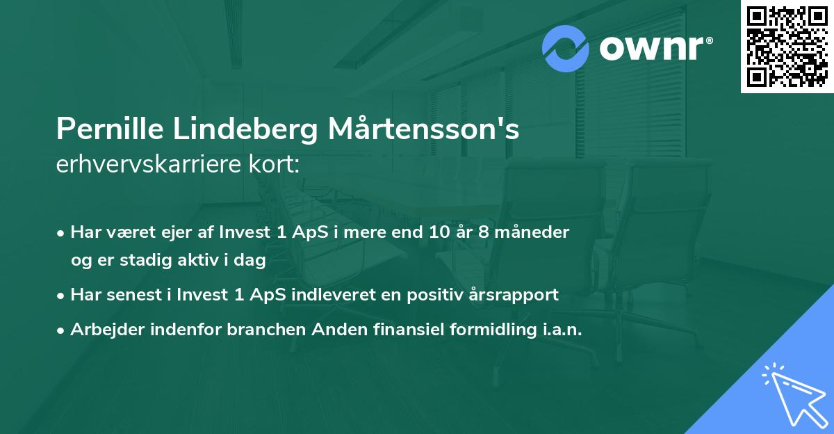 Pernille Lindeberg Mårtensson's erhvervskarriere kort