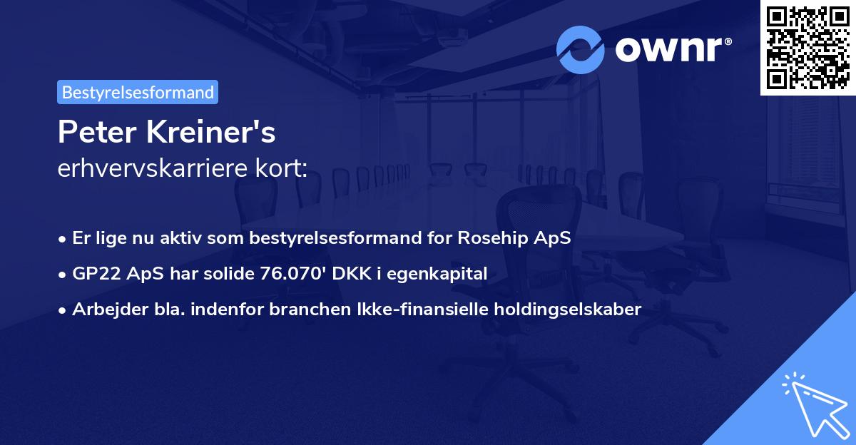 Peter Kreiner's erhvervskarriere kort