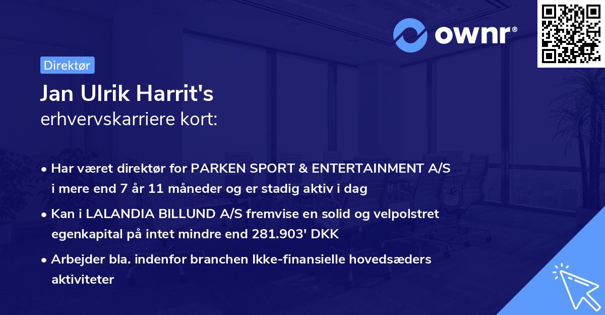 Jan Ulrik Harrit's erhvervskarriere kort