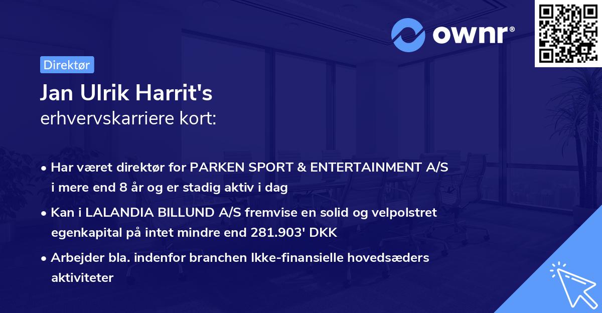 Jan Ulrik Harrit's erhvervskarriere kort