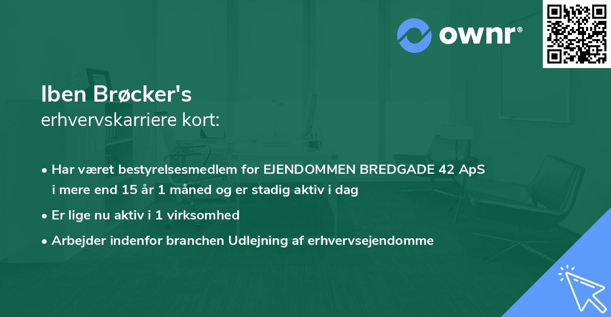 Iben Brøcker's erhvervskarriere kort