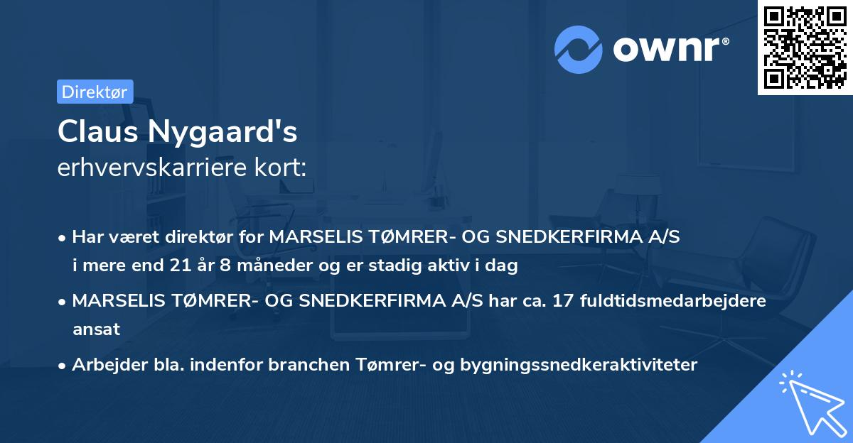 Claus Nygaard's erhvervskarriere kort