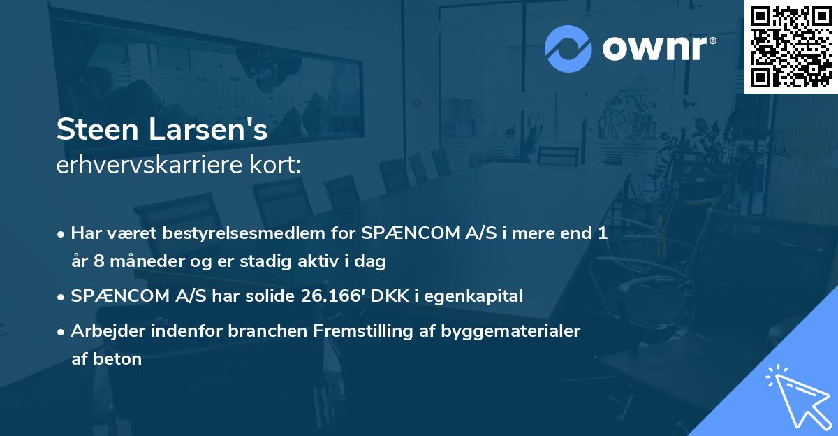 Steen Larsen's erhvervskarriere kort