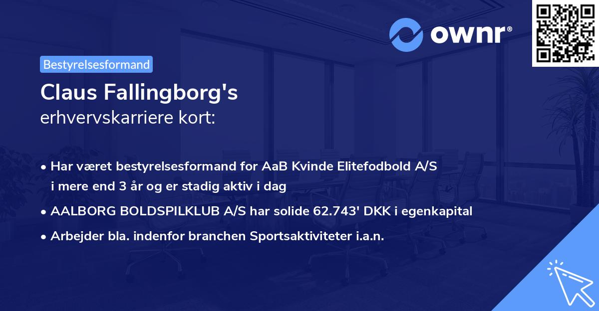 Claus Fallingborg's erhvervskarriere kort