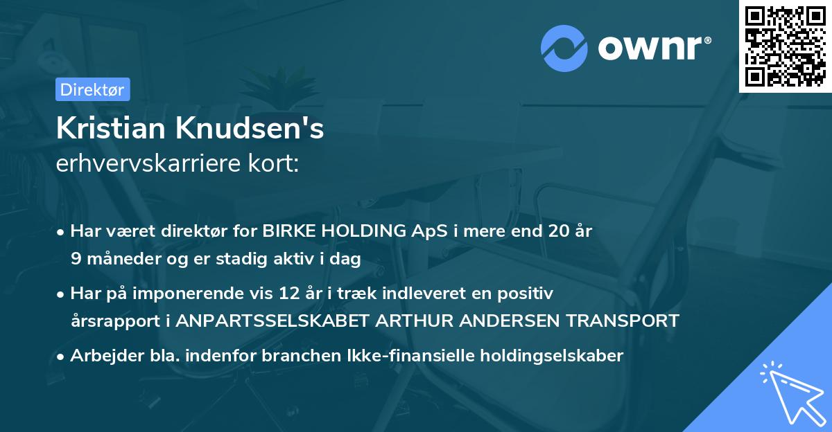 Kristian Knudsen's erhvervskarriere kort