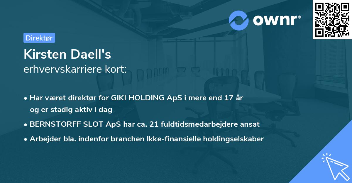 Kirsten Daell's erhvervskarriere kort